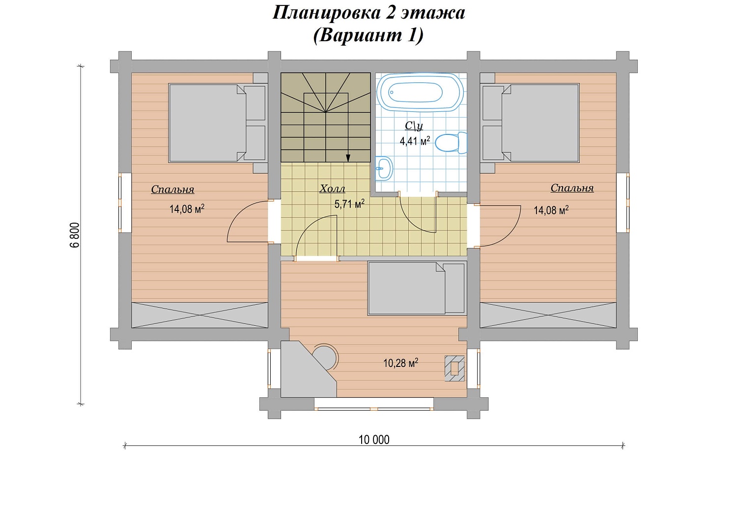 Дом из бревна 105м2 Проект №ВЗ-131 «Ореол»